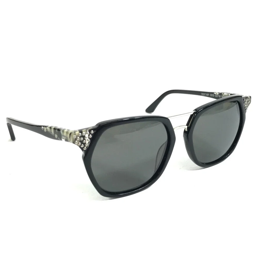 BOZ Sunglasses DESTINY 0005 Black Ivory with Pins Frames with Dark Gray Lenses
